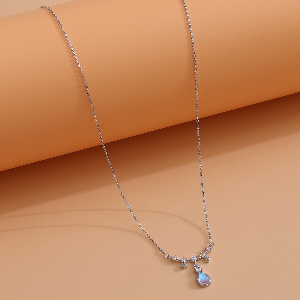 Dây Chuyền Mặt Hình Giọt Nước Đính Đá Pha Lê Thời Trang Cho Nữ