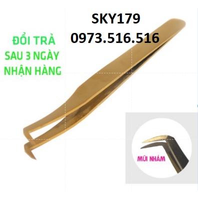 Nhíp volume phủ nhám nano (tặng kèm bao da đựng nhíp ) dụng cụ nối mi - gắp mi