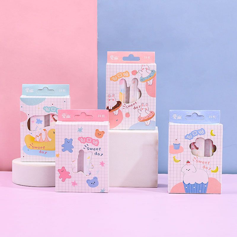 Hộp 20 miếng băng Ugo cá nhân dán vết thương hoạt hình cao cấp nhiều mẫu ngẫu nhiên