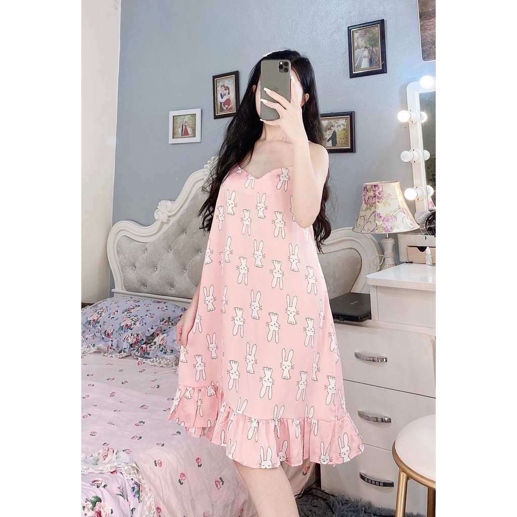 Đầm Ngủ Baby Váy Ngủ 2 Dây Lụa Satin Cao Cấp BV01 | BigBuy360 - bigbuy360.vn