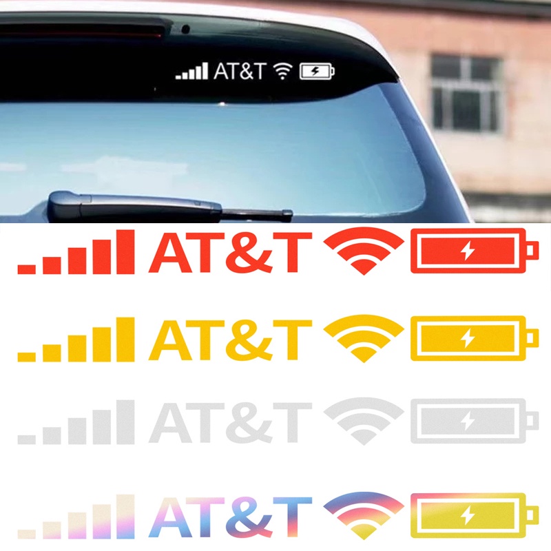 Miếng Dán Trang Trí Xe Hơi Hình Biểu Tượng Wifi Điện Thoại Bằng PVC Phản Quang Độc Đáo