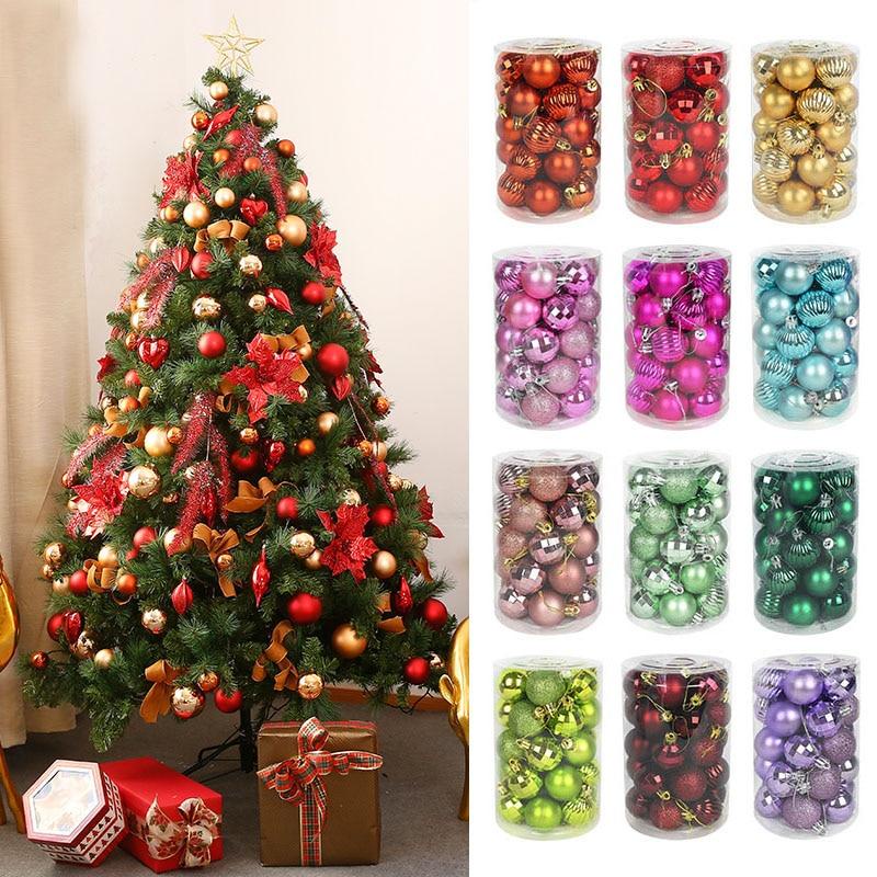 Set 34 quả châu nhiều màu tùy chọn 40mm trang trí giáng sinh