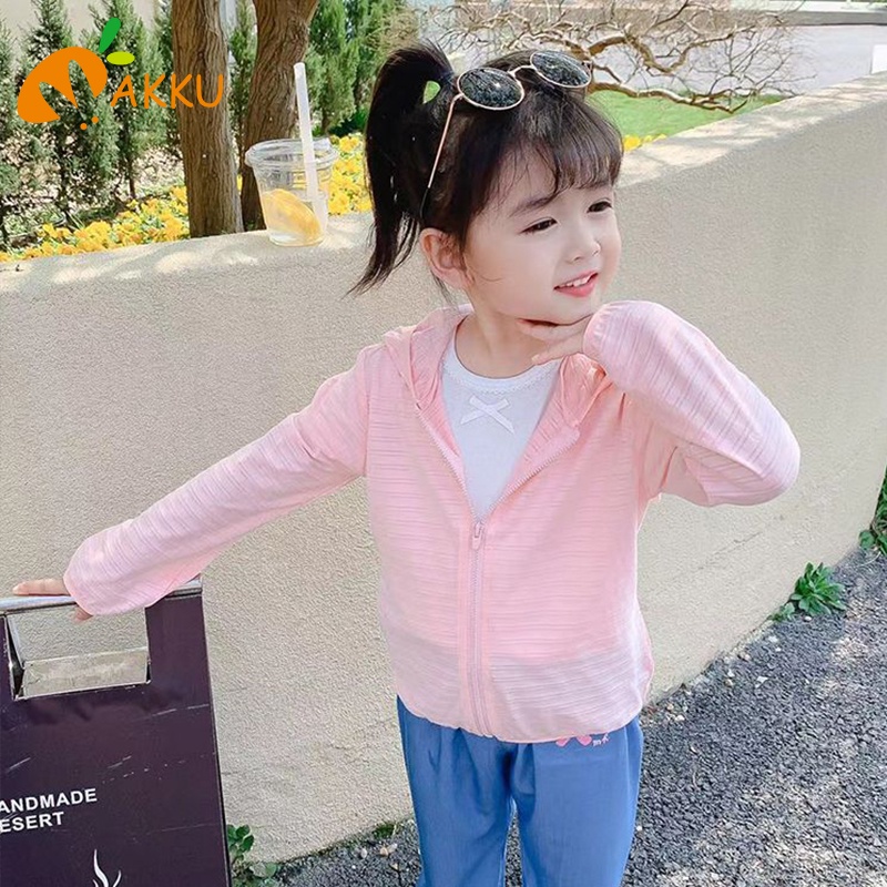 Áo Khoác Chống Nắng Thoáng Khí Thấm Hút Mồ Hôi Có Mũ Trùm Thời Trang Đi Biển Cho Bé