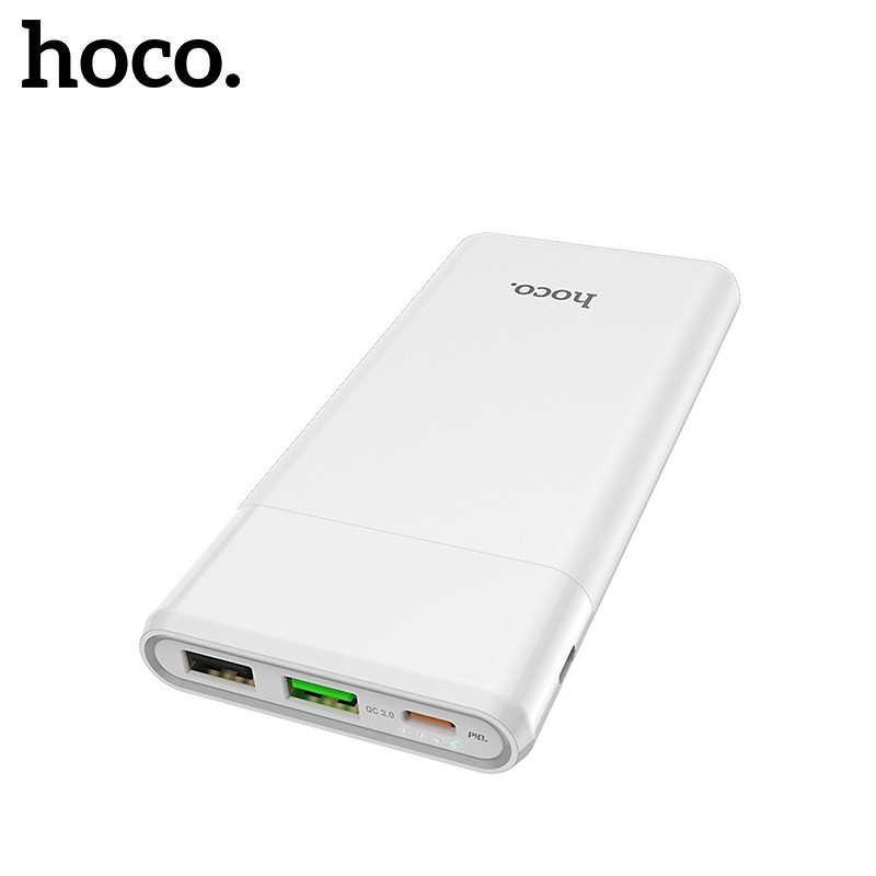 Pin dự phòng 2A/PD18W Hoco J58 dung lượng 10000mAh tích hợp đèn LED 3 cổng Output