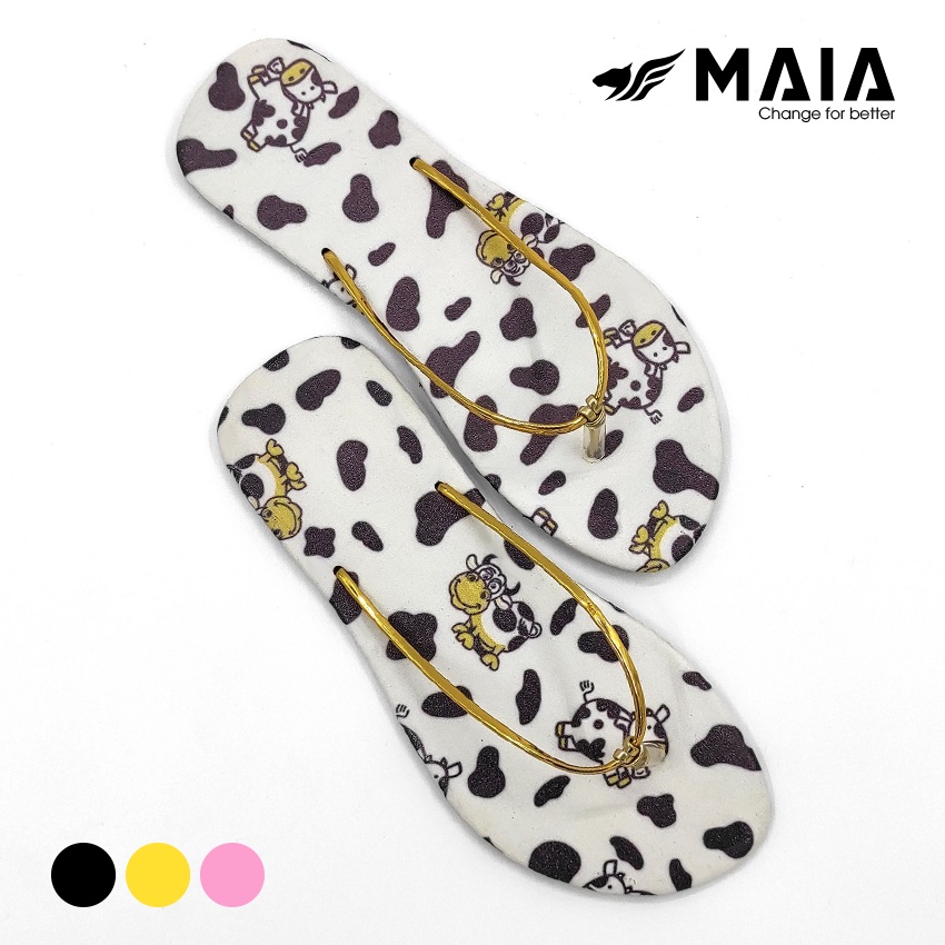 Dép kẹp nữ bò sữa thời trang dễ thương Maia - quai dây đẹp siêu mỏng - đi nhẹ êm chân thoáng mát MA5692 (nhiều màu)