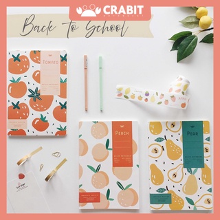 Back to school - Combo 6 vở kẻ ngang Fruits 120 trang & 2 bút bi nước chủ đề