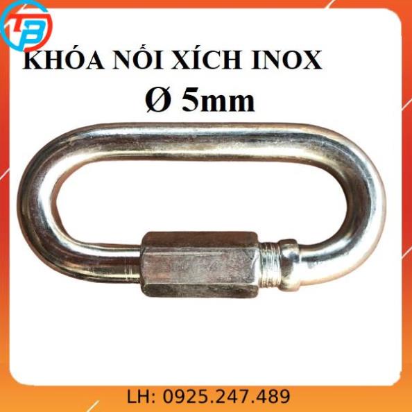 Nối xích, khóa xích Inox 304 [ Phi 5mm ] CÁP THÉP Thái Bình VinàN