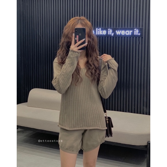 Áo len nữ ET.TEE co giãn freesize màu đen be Present A1871 | BigBuy360 - bigbuy360.vn