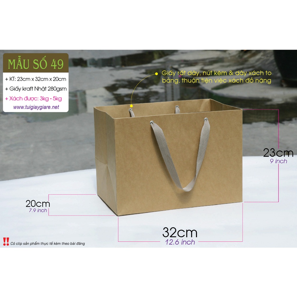 25 cái - Túi giấy kraft đựng trái cây quà tặng hộp thực phẩm hộp bánh kẹo = Mẫu số 49