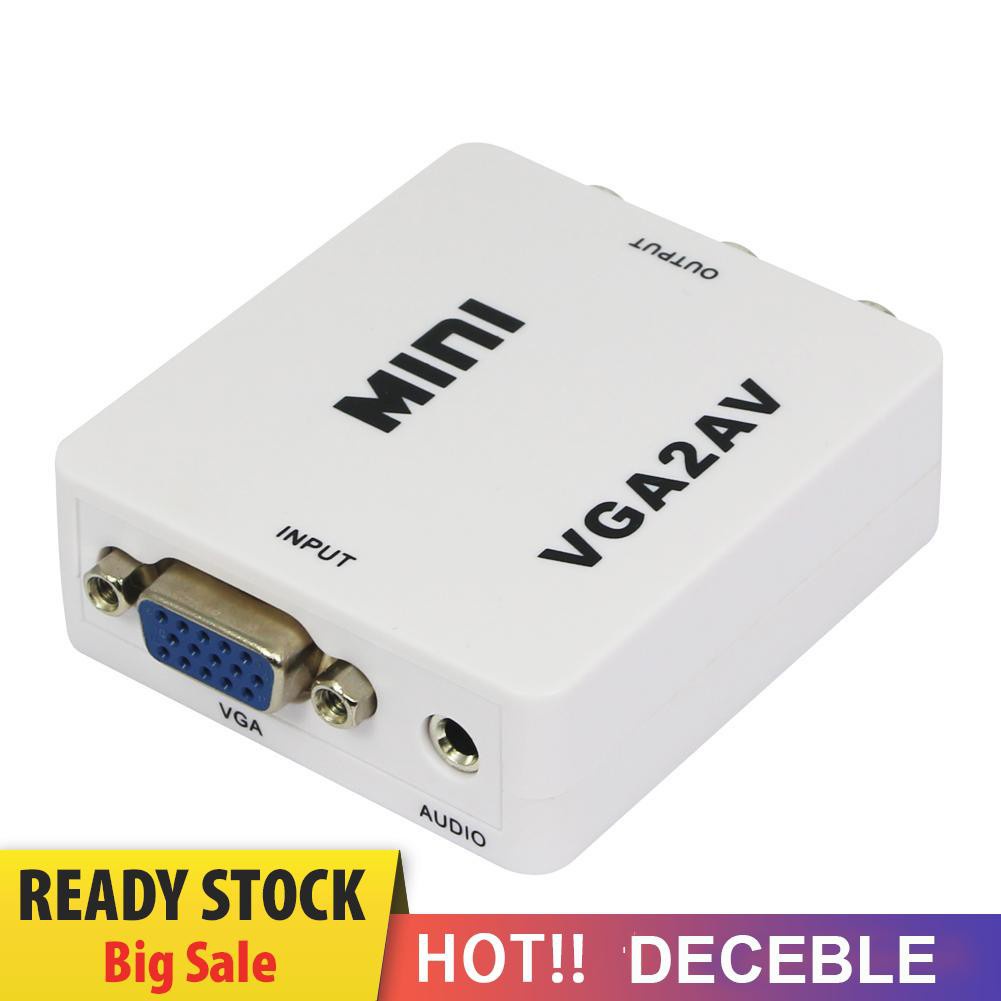 Deceble Premium Computer VGA to AV TV Composite RCA S-Video Scan Converter 1080P