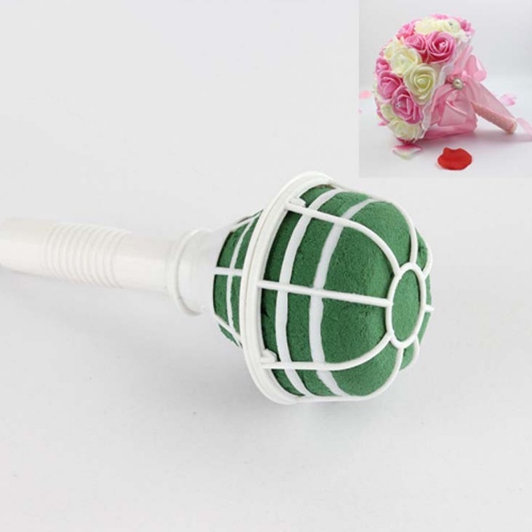 Tay Cầm Cắm Hoa Bó Tròn, Cắm Hoa Cưới Cô Dâu Dài 18cm