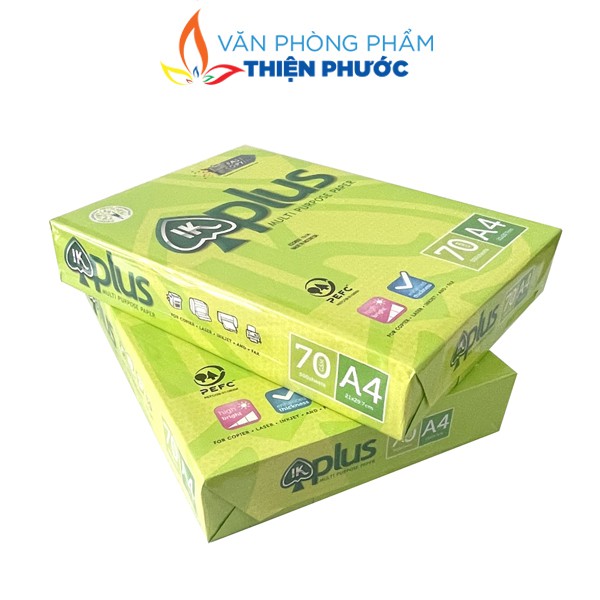 Giấy in A4 IK Plus 70gsm dày 500 tờ xuất xứ Indonesia THIỆN PHƯỚC