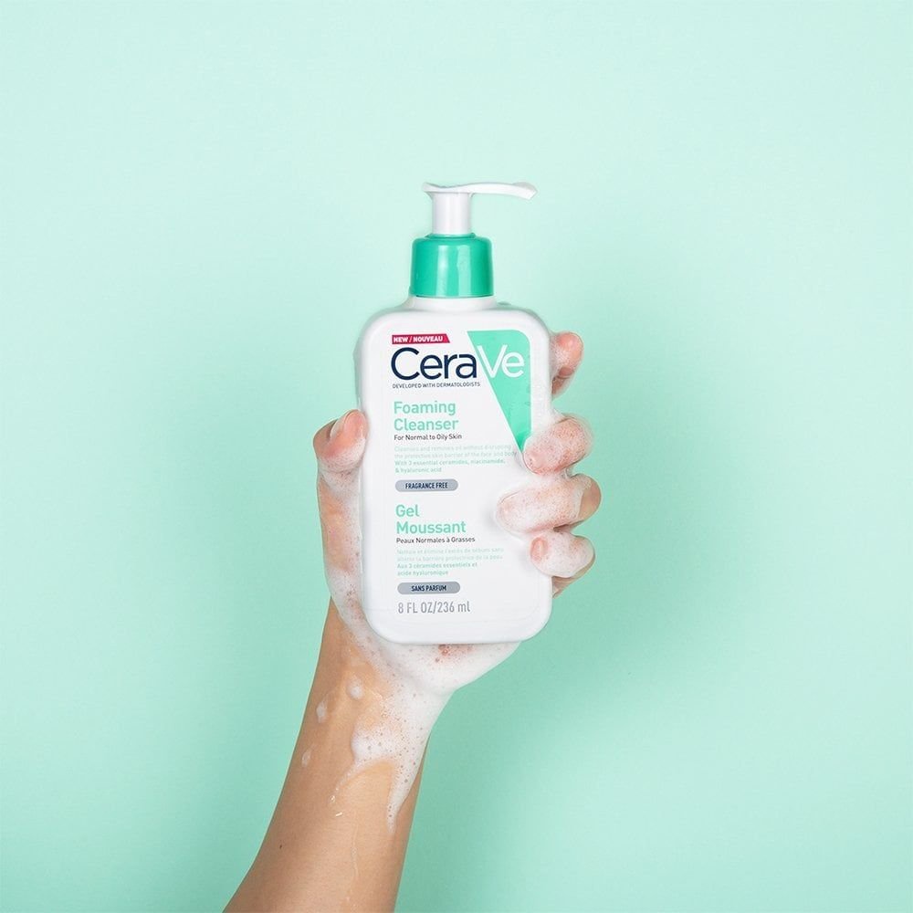 Sữa rửa mặt dịu nhẹ Cerave Foaming Facial Cleanser cho da dầu da khô &amp; da nhạy cảm 236ml