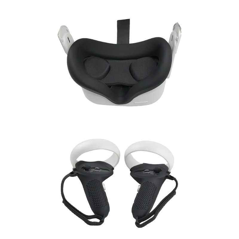 Nắp Đậy Ống Kính Vr Bằng Silicon Mềm Có Dây Đeo Tay Cho Oculus Quest 2