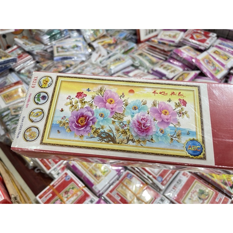 Tranh Đính Đá Hoa Mẫu Đơn-Hoa Khai Phú Quý-Gia Hoà Vạn Sự Hưng Y8221,Y8219,Vs443,Lv408,Vs344,Vs452,Vs313