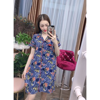 Bộ Đồ Ngủ Đồ Bộ Pijama Lụa Nữ Mặc Nhà Đầm Nơ Lụa Thái