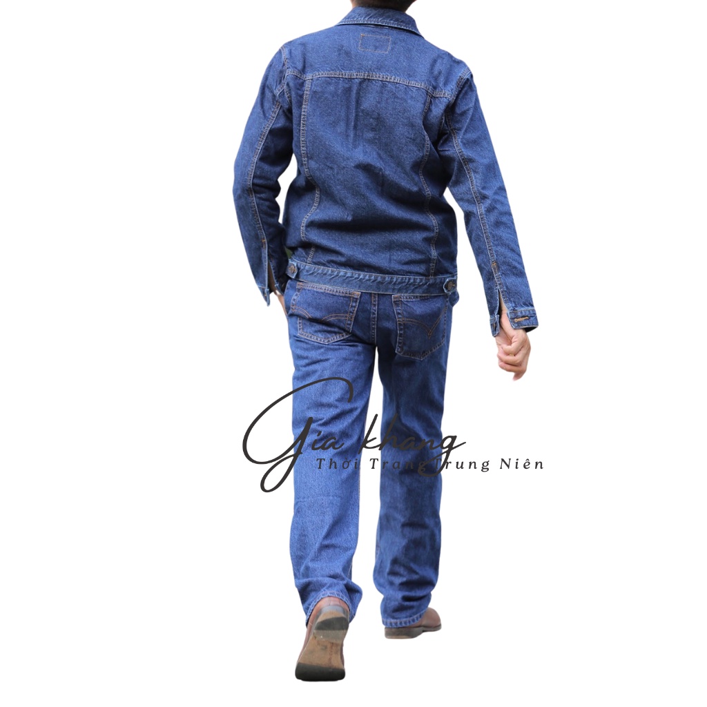Áo khoát jeans trung niên , áo bò BUDONG cao cấp ,hàng chuẩn loại 1, chất liệu cotton ,full size 60 đến 90kg