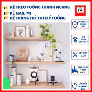 SÉT COMBO 3 Kệ Gỗ Treo Tường Thanh Ngang, Kệ Trang Trí Đồ DECOR 30,40,50 x 13 Kèm Phụ Kiện