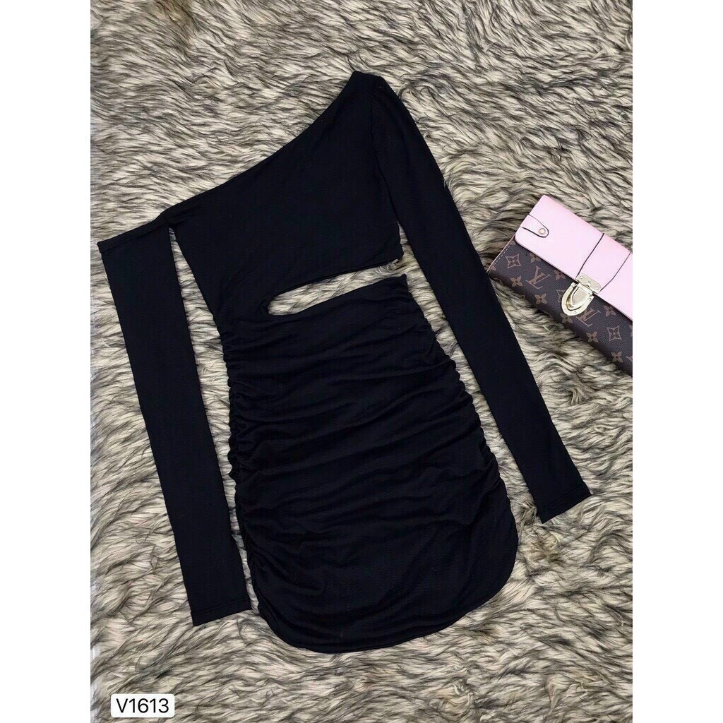 đầm borip tay dài xẻ 1 vai khoét eo | BigBuy360 - bigbuy360.vn