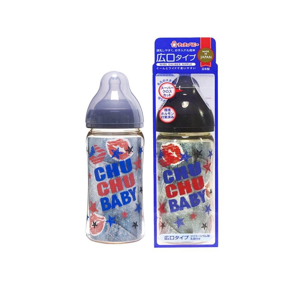 [CHÍNH HÃNG] Bình Sữa PPSU ChuChu Baby Cổ Rộng 240ml (Dành cho bé trai)