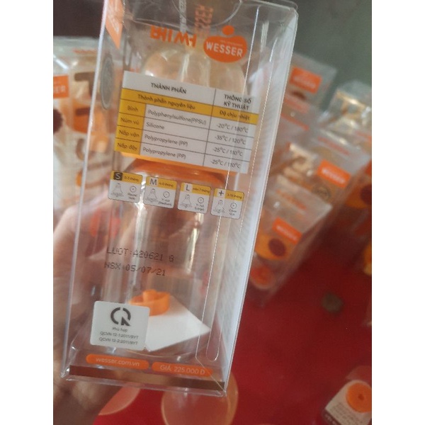 Bình sữa wesser cao cấp ppsu 140ml cổ hẹp