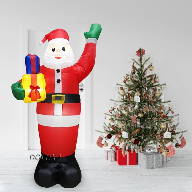 [Dolity2] 6ft Đồ trang trí Ông Già Noel Bơm Hơi Có Đèn Trang Trí Sân Vườn