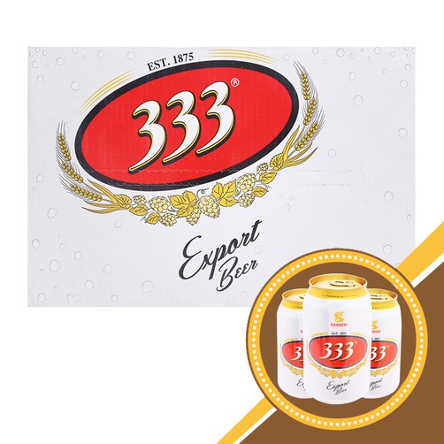 Thùng 24 Lon Bia 333 330ml (Giao Hàng: Now / Grab)