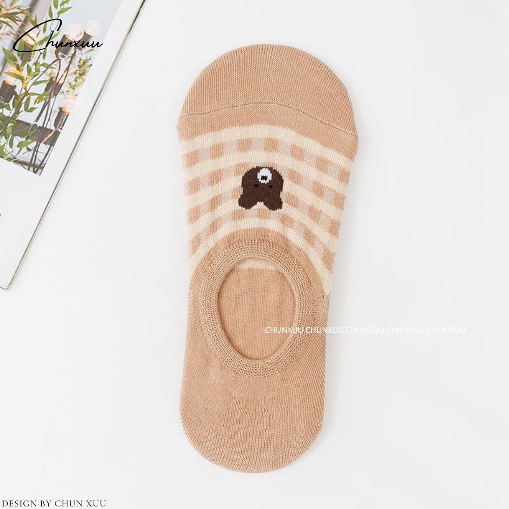 Tất cổ ngắn nữ đi giày, hài, họa tiết gấu nâu đáng yêu ChunXuu T07
