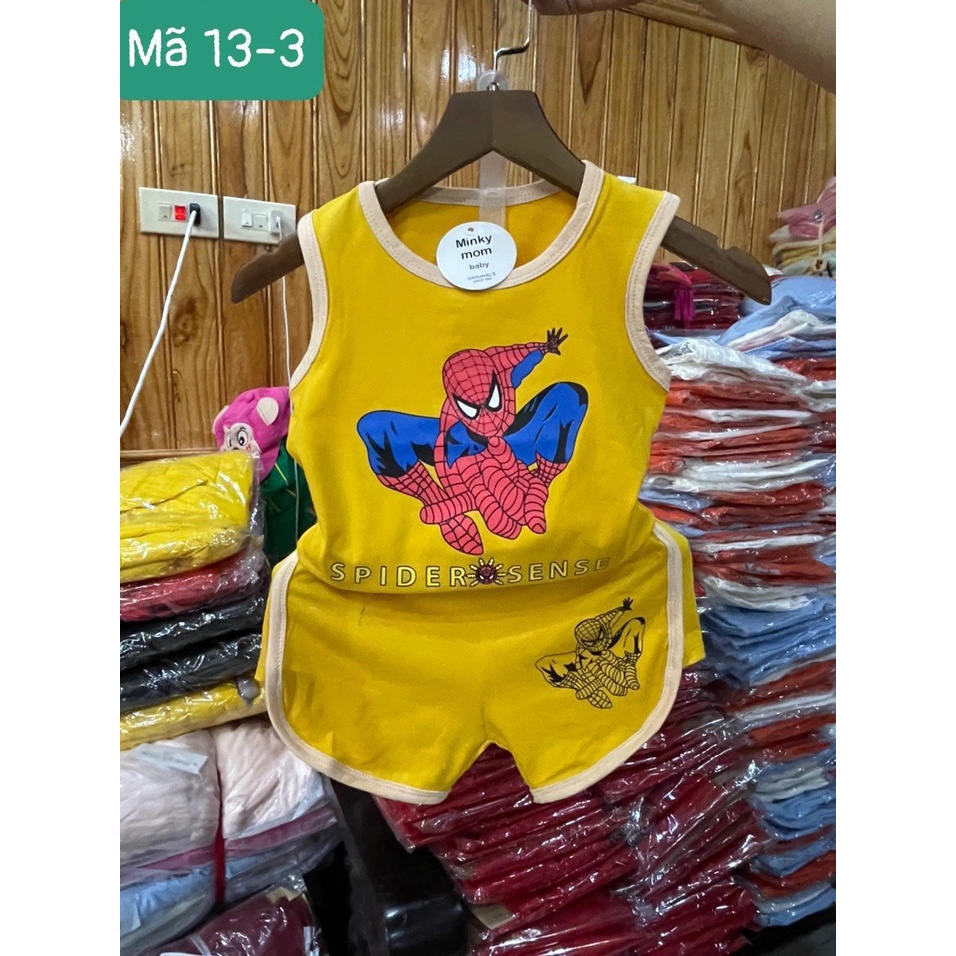 Quần áo trẻ em nam, Quần áo bé trai in hình siêu nhân chất liệu cotton Size từ 7-19kg