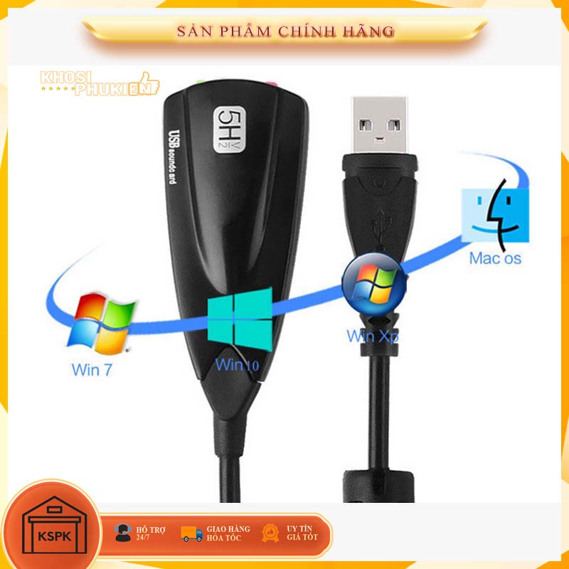 Cáp Nối USB Ra Sound Cho Máy Tính Kết nối cổng tròn 3.5 thành cổng USb tiện dụng