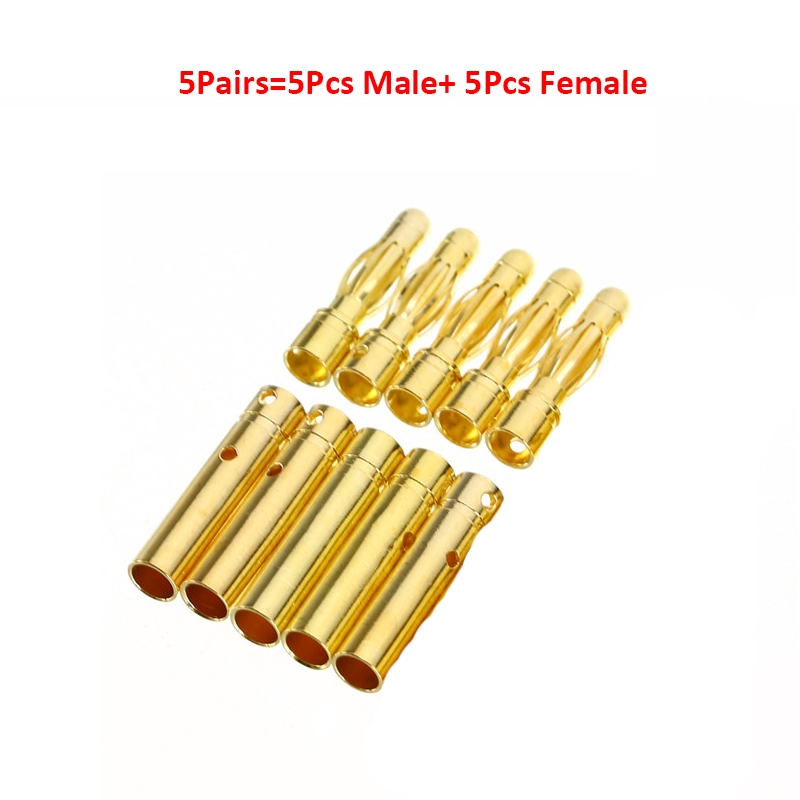 10Set/20pcs 2/3/3.5/4mm Gold-Plated Bullet Banana Plug Male Female Bullet Banana Connector Model Battery Plug for RC Battery Motor | BigBuy360 - bigbuy360.vn