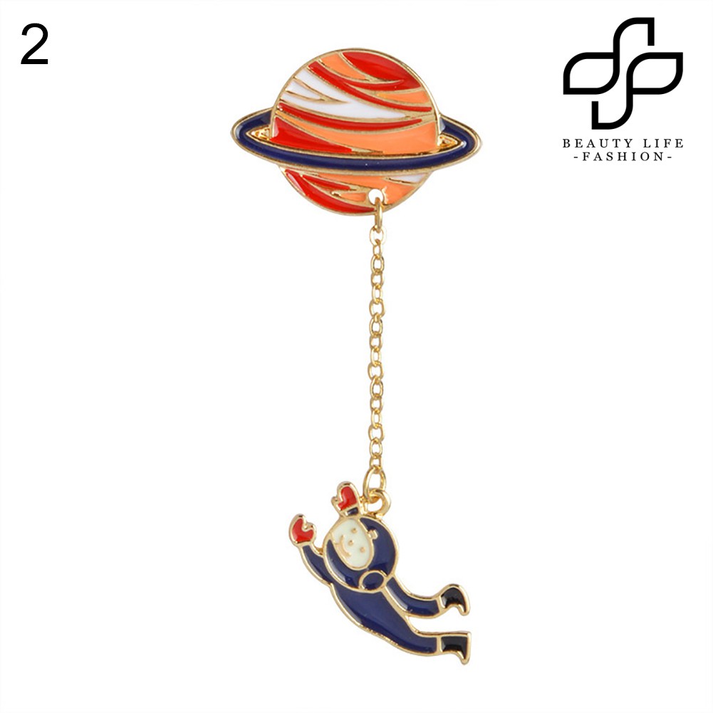 Ghim cài áo hình hành tinh phi hành gia unisex thời trang