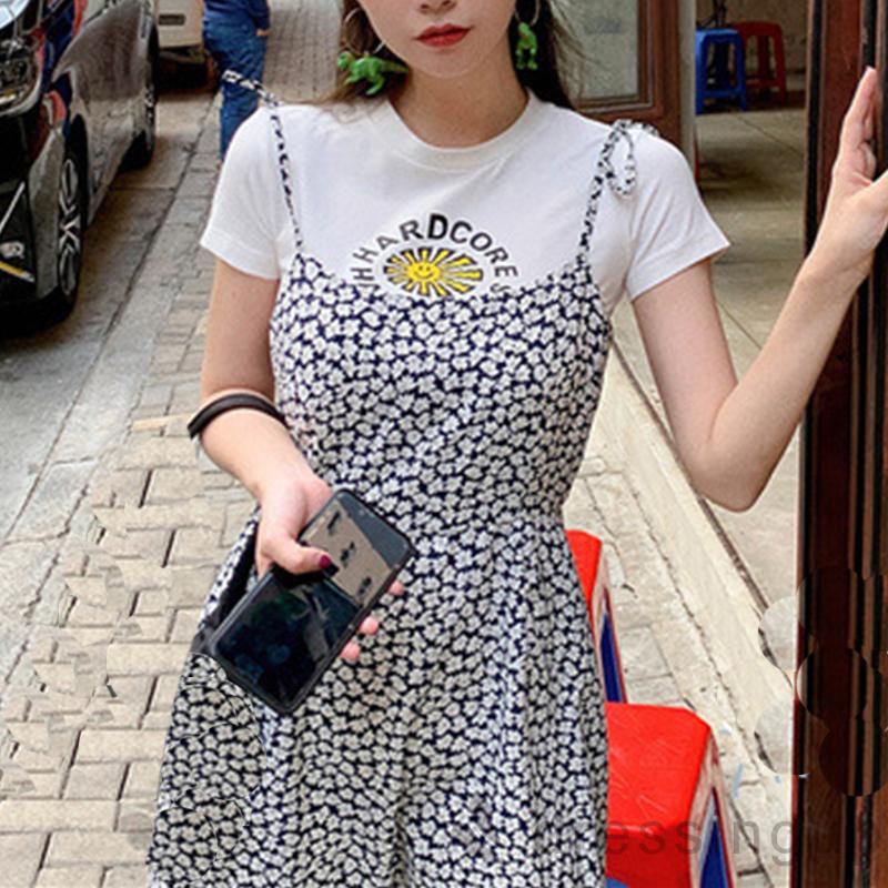 Áo Thun Ngắn Tay Cổ Tròn In Chữ Hợp Thời Trang Dành Cho Nữ