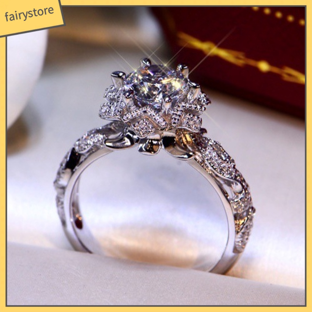 Nhẫn Hợp Kim Đính Đá Hình Hoa Xinh Xắn