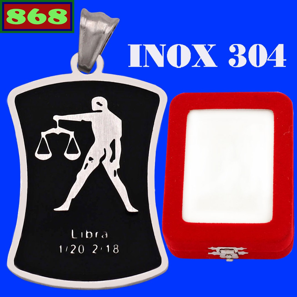 Cung hoàng đạo-Mặt dây chuyền cung Thiên Bình (Libra) inox kèm hộp nhung