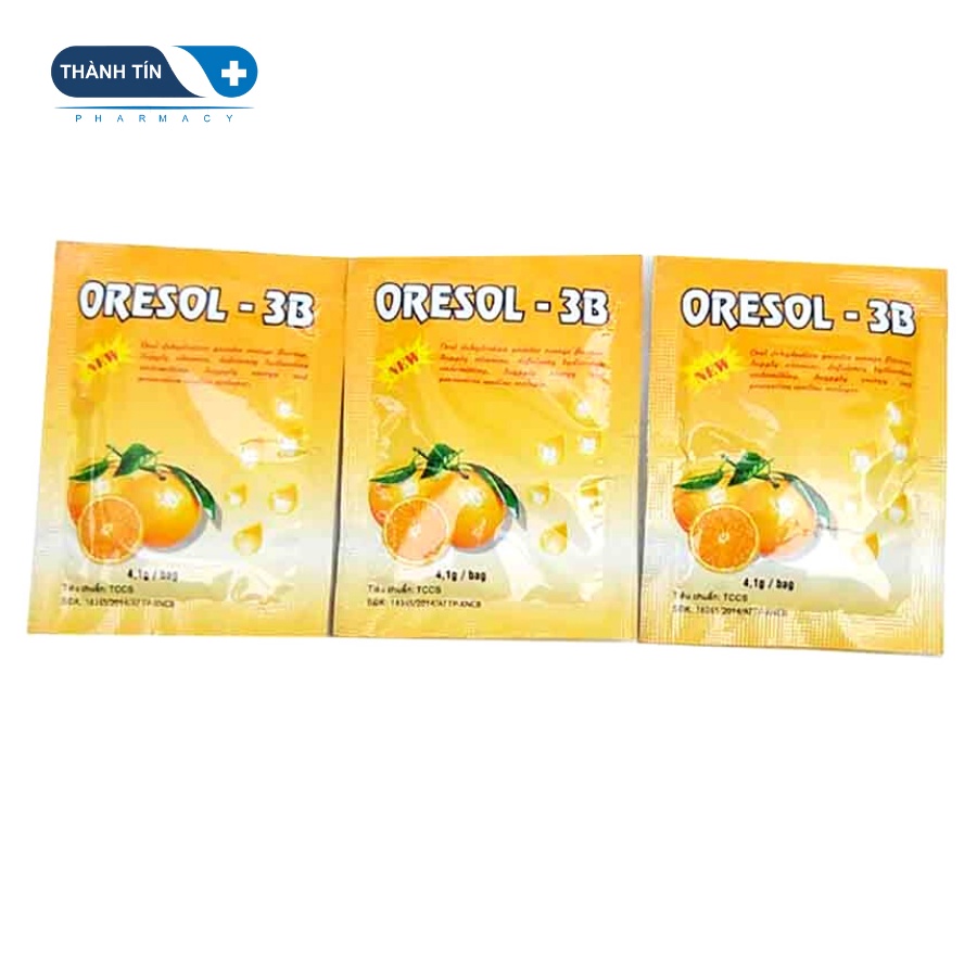 ORESOL 3B Bù Nước Và Điện Giải Hương Cam Hộp 40 Gói, Phòng Ngừa Mất Nước Do Tiêu Chảy