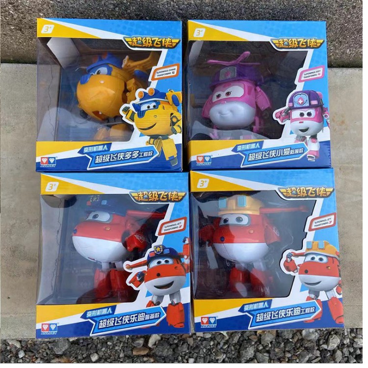 Super wings Đội bay siêu đẳng Mô hình máy bay Jett Team Xây Dựng mô hình Mẫu mới