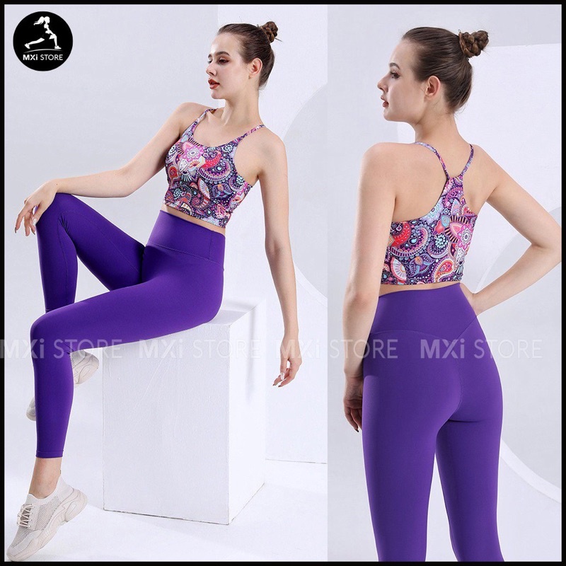 ĐỒ TẬP YOGA-GYM HOẠ TIẾT TÍM