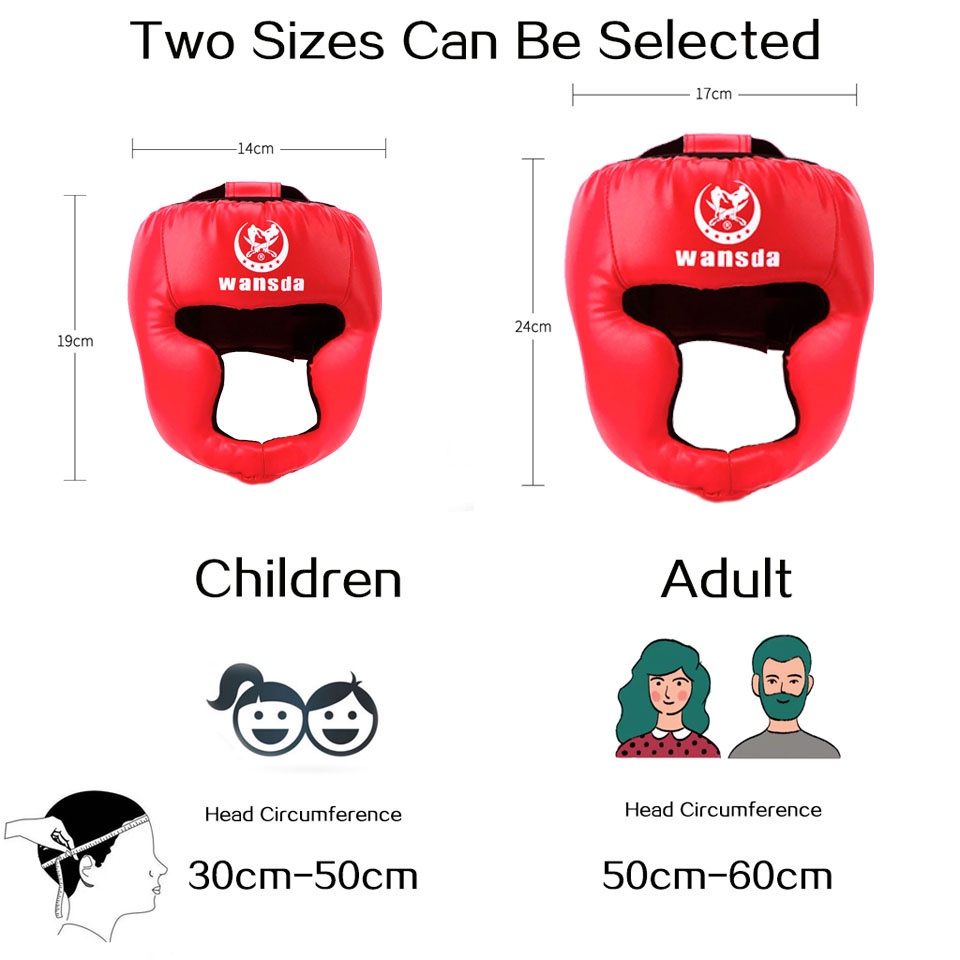 Mũ bảo hiểm bằng PU dùng tập boxing Muay Thai dành cho người lớn và trẻ em