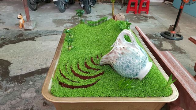 Cỏ bột rêu/Cỏ sợi  trang trí mô hình, phủ chậu cây