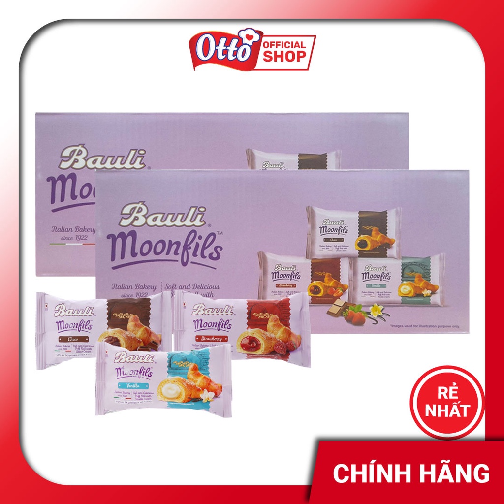 CHÍNH HÃNG 2 Thùng 40 Bánh Sừng Bò Bauli Moonfils 45G