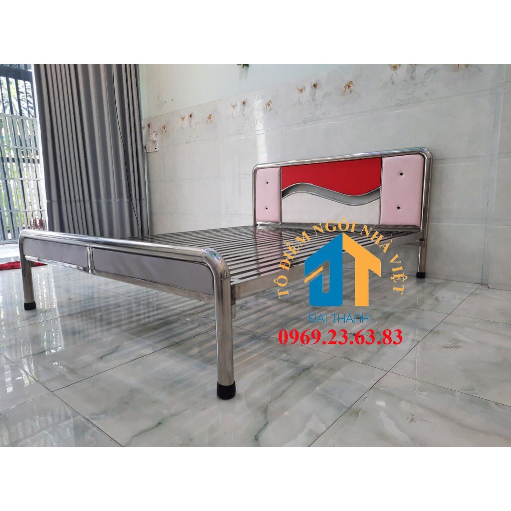 Giường ngủ inox tròn cao cấp nhiều kích thước từ 1m đến 1m8x2m - Mẫu 03