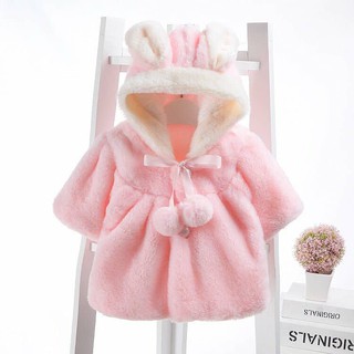 Áo choàng cho bé tai thỏ cổ quả chám BBY15H