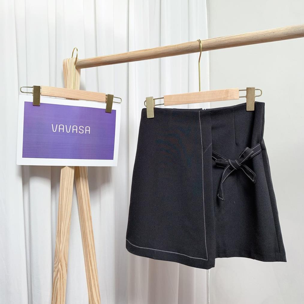 Chân váy chữ a ngắn lưng cao bigsize trơn công sở đính nơ chỉ viền trắng  CV05 | BigBuy360 - bigbuy360.vn