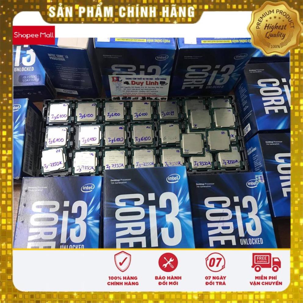 Siêu sale_ CPU intel core i3 6098P / i3 6100 / i3 7100/ i3 7350K socket 1151 tặng kèm keo tản nhiệt