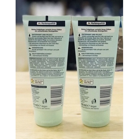Kem dưỡng chân Balea muối biển Chết, 100 ml hàng Đức đủ Bill