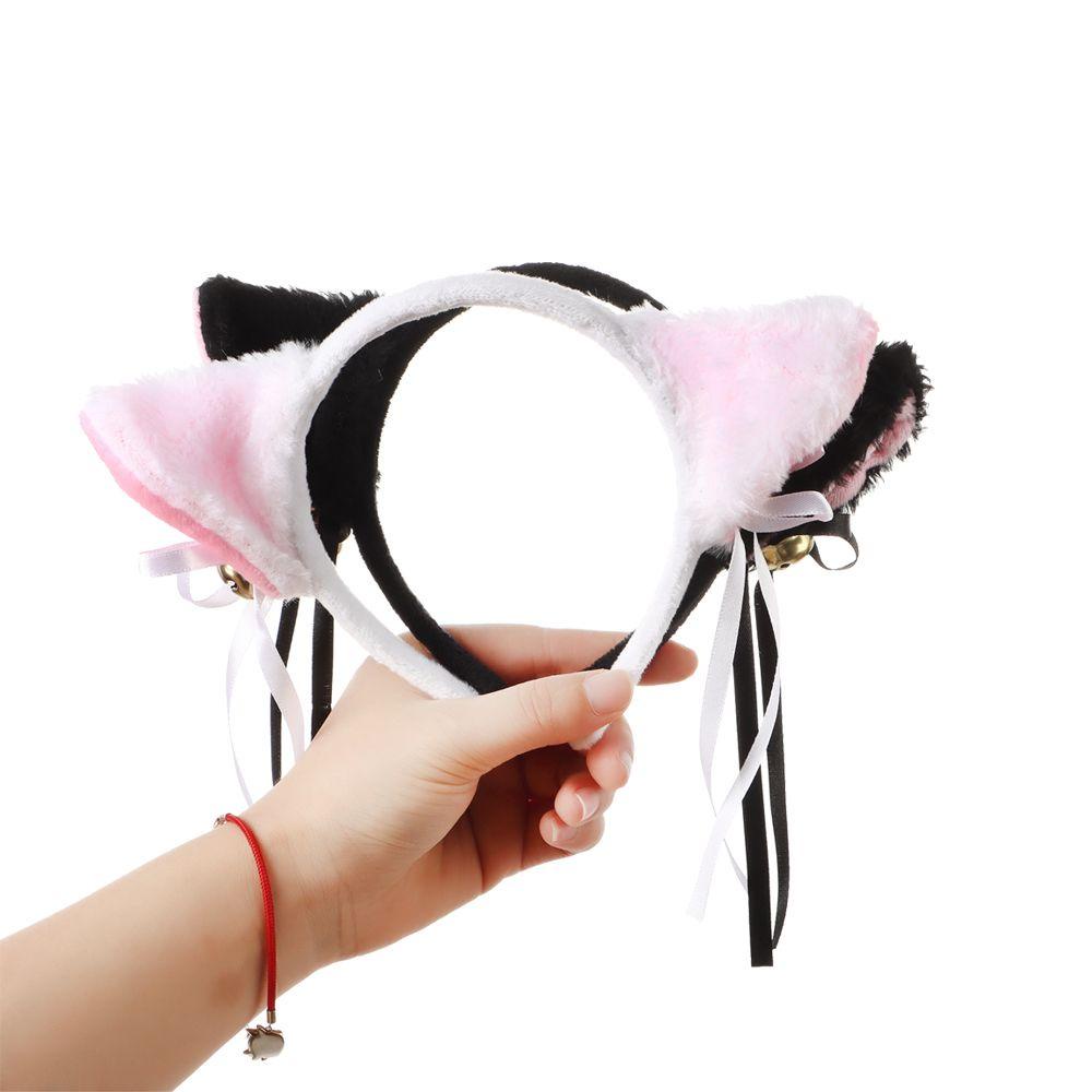 Băng Đô Cài Tóc Hình Tai Mèo Bằng Lông Nhung Dễ Thương Xinh Xắn