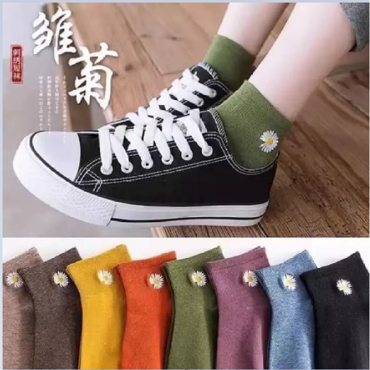 Combo 10 đôi tất hoa cúc cổ cao cho nữ