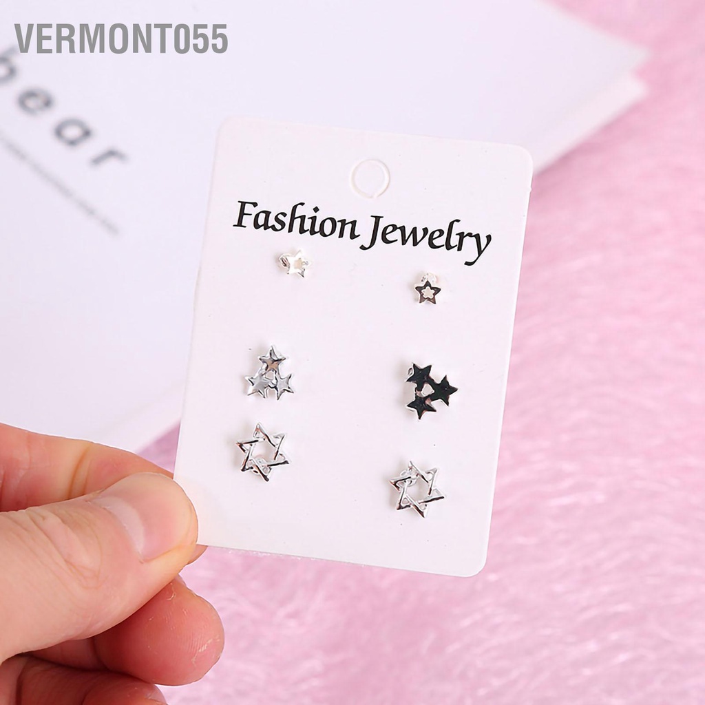Vermont055 Ear Studs Bạc Hợp kim sáng bóng Hoa tai Stud phong cách cổ điển cho Quà tặng kỷ niệm tiệc cưới