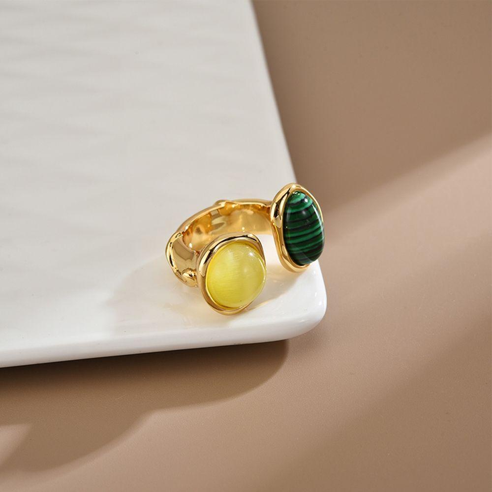 Nhẫn HợP Kim ĐíNh Đá Malachite Đơn GiảN ThờI Trang Cho Nữ